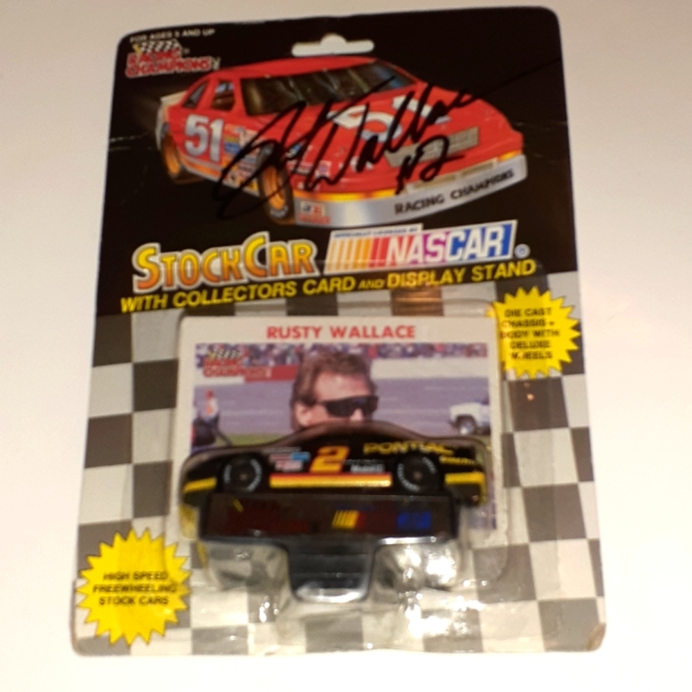 Vintage 1991 Rusty Wallace Racing Champions Autographed NASCAR Pontiac